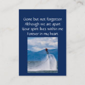 Memorial Keepake Skateboarding Visitenkarte (Rückseite)