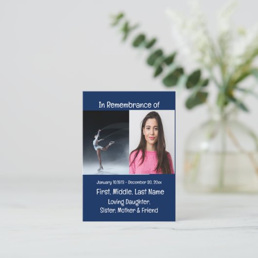 Memorial Keepake Skaten Skater Skate Visitenkarte (Stehend Vorderseite)