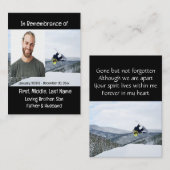 Memorial Keepake Snow Boarding Visitenkarte (Vorne/Hinten)