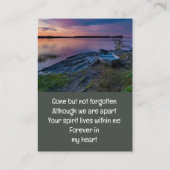 Memorial Keepake Sunset Ocean Boat Visitenkarte (Rückseite)