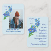 Memorial Keepake Vergessen-Me-Nicht-Blume Visitenkarte (Vorne/Hinten)