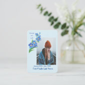 Memorial Keepake Vergessen-Me-Nicht-Blume Visitenkarte (Stehend Vorderseite)