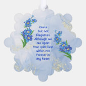 Memorial Keepake Vergiss mich nicht" Blume Ornament Karte (Rückseite)