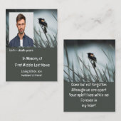 Memorial Keepake Wetlands Marsh Blackbird Visitenkarte (Vorne/Hinten)