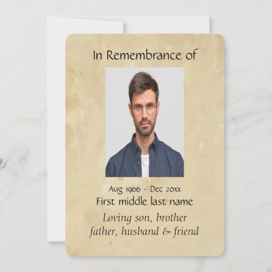 Memorial Keepake Wolf Wolves Tierart Einladung (Rückseite)