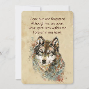 Memorial Keepake Wolf Wolves Tierart Einladung