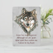 Memorial Keepake Wolf Wolves Tierart Einladung (Stehend Vorderseite)