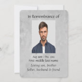 Memorial Keepake Wolf Wolves Tierart Einladung (Rückseite)