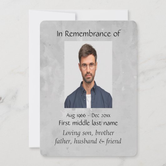 Memorial Keepake Wolf Wolves Tierart Einladung (Rückseite)