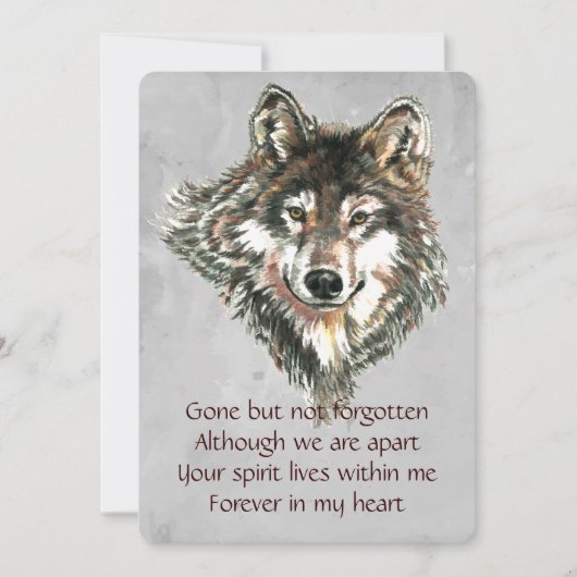Memorial Keepake Wolf Wolves Tierart Einladung (Vorderseite)