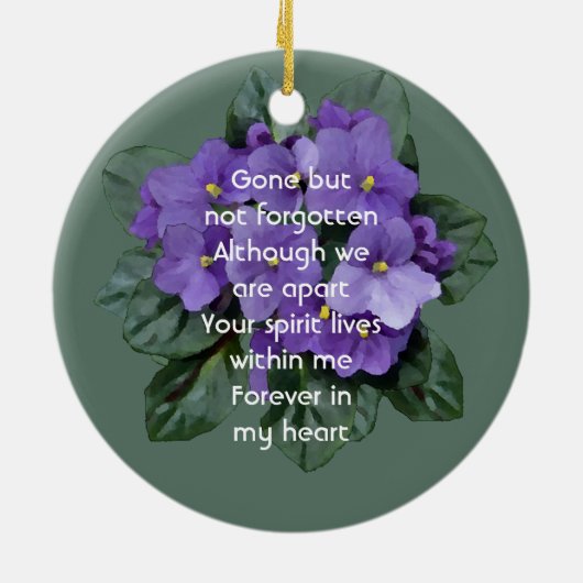 Memorial Keepsake African Violet Keramik Ornament (Hinten)