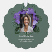 Memorial Keepsake African Violet Ornament Karte (Vorderseite)