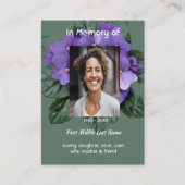 Memorial Keepsake African Violet Visitenkarte (Vorderseite)