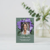 Memorial Keepsake African Violet Visitenkarte (Stehend Vorderseite)