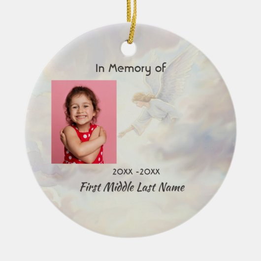 Memorial Keepsake Angel Reaching  Keramik Ornament (Vorne)