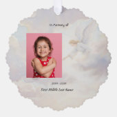 Memorial Keepsake Angel Reaching Ornament Karte (Vorderseite)