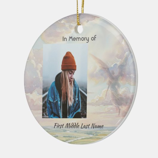 Memorial Keepsake Angel Sky Clouds Keramik Ornament (Links)
