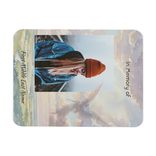 Memorial Keepsake Angel Sky Clouds Magnet (Horizontal)