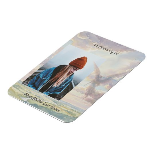 Memorial Keepsake Angel Sky Clouds Magnet (Linke Seite)