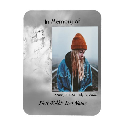 Memorial Keepsake Angel Sky Clouds Magnet (Vertikal)
