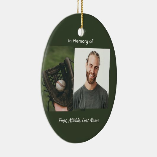 Memorial Keepsake Baseball Game Player  Keramik Ornament (Rechts)