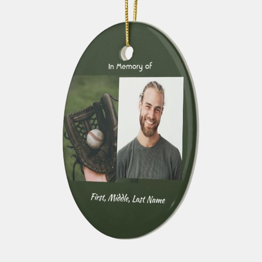 Memorial Keepsake Baseball Game Player  Keramik Ornament (Links)