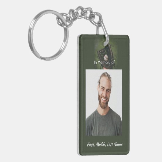 Memorial Keepsake Baseball Game Player  Schlüsselanhänger (Vorderseite links)