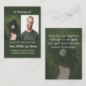 Memorial Keepsake Baseball Game Player Visitenkarte (Vorne/Hinten)