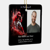 Memorial Keepsake Baseball Softball Keramikornament (Rechts)