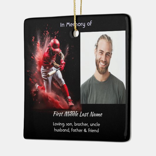 Memorial Keepsake Baseball Softball Keramikornament (Links)