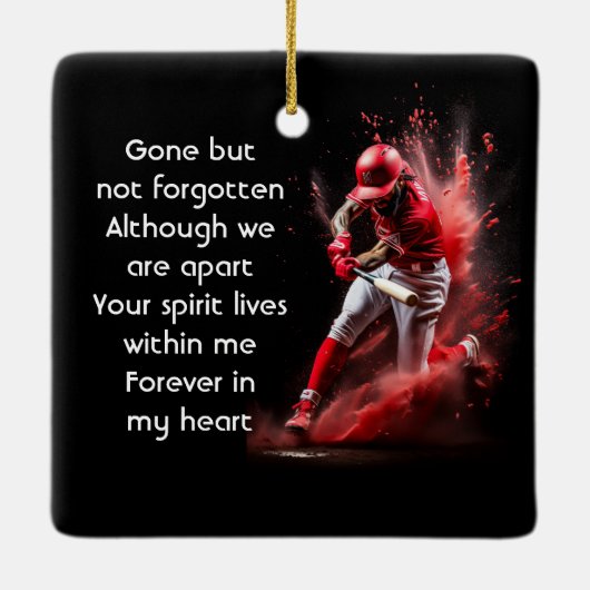  Memorial Keepsake Baseball Softball  Keramikornament (Rückseite)