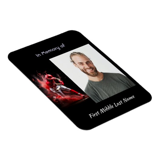 Memorial Keepsake Baseball Softball  Magnet (Rechte Seite)