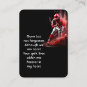 Memorial Keepsake Baseball Softball Visitenkarte (Rückseite)