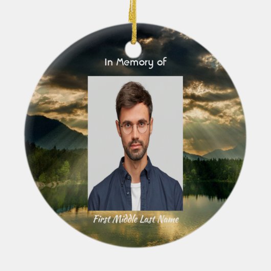 Memorial Keepsake Beautiful Lake Beach Keramik Ornament (Hinten)