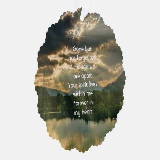 Memorial Keepsake Beautiful Lake Beach Ornament Karte (Rechts)