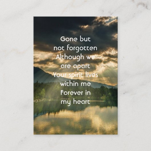 Memorial Keepsake Beautiful Lake Beach Visitenkarte (Vorderseite)