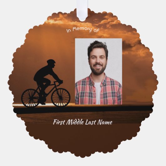 Memorial Keepsake Biking Cycling Bike Ornament Karte (Vorderseite)