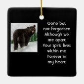 Memorial Keepsake Black Bear Animal Keramikornament (Rückseite)
