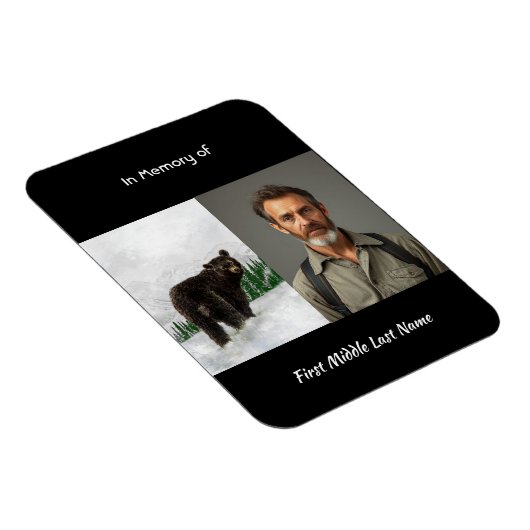 Memorial Keepsake Black Bear Animal Magnet (Rechte Seite)