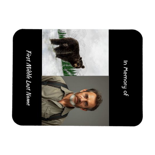 Memorial Keepsake Black Bear Animal Magnet (Horizontal)