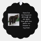 Memorial Keepsake Black Bear Animal Ornament Karte (Rückseite)