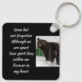Memorial Keepsake Black Bear Animal Schlüsselanhänger (Rückseite)