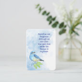 Memorial Keepsake Bluebird Garden Bird Visitenkarte (Stehend Vorderseite)