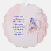 Memorial Keepsake Bluebird Garden Ornament Karte (Rückseite)