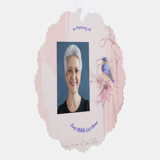 Memorial Keepsake Bluebird Garden Ornament Karte (Rechts)