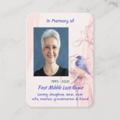 Memorial Keepsake Bluebird Garden Visitenkarte (Vorderseite)