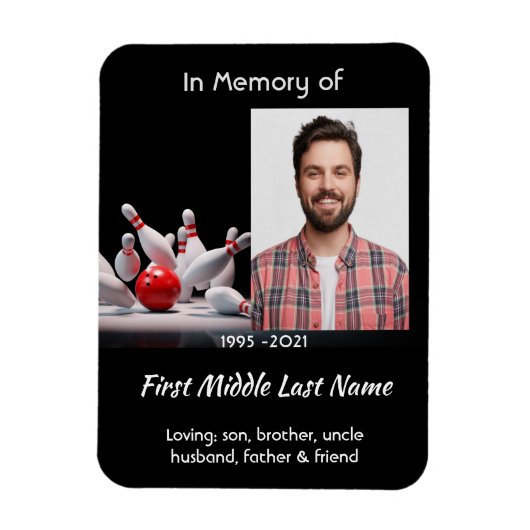 Memorial Keepsake Bowling Bowler Magnet (Vertikal)