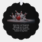  Memorial Keepsake Bowling Bowler Ornament Karte (Rückseite)