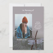 Memorial Keepsake Card Dragonfly Dewdrops Einladung (Vorderseite)