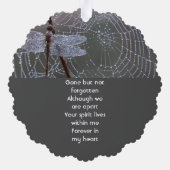 Memorial Keepsake  Card Dragonfly Dewdrops Ornament Karte (Rückseite)